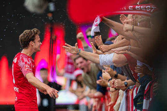 Felix Horn Myhre of Brann celebrates