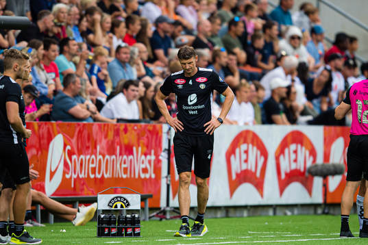 Tore André Flo, head coach of Sogndal, looks dejected