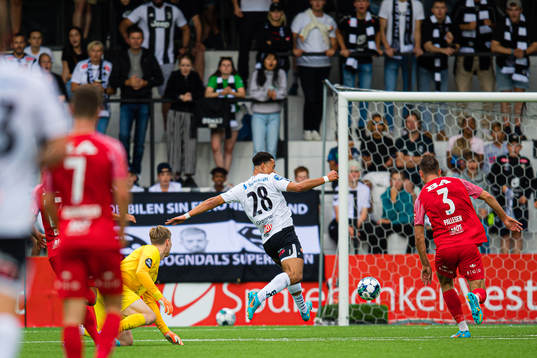 Erik Emanuel Longe Grønner of Sogndal scores a disallowed
