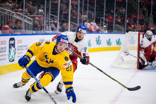 Isak Rosén of Sweden and Tomas Hamara of Czech Republic