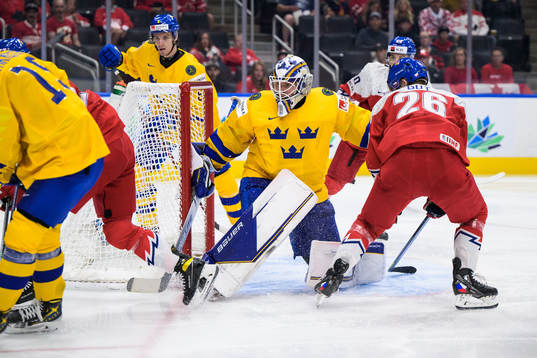 Goaltender Jesper Wallstedt of Sweden