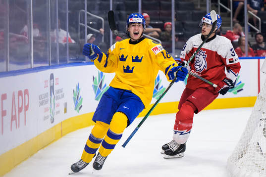Linus Sjödin of Sweden celebrates