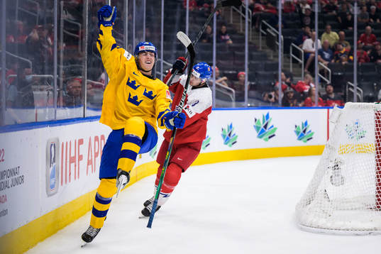 Linus Sjödin of Sweden celebrates