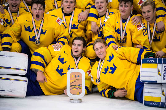 Goaltender Jesper Wallstedt and goaltender Calle Clang