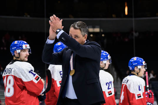 Head coach Tomas Montén of Sweden celebrates