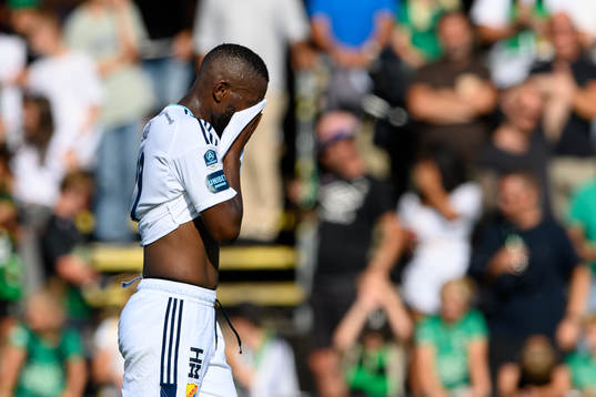 Djurgårdens Emmanuel Justine Rabby Banda deppar