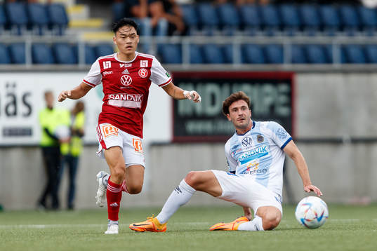 Sandvikens Isak Bråholm och Gefles Iu Ranera Grau