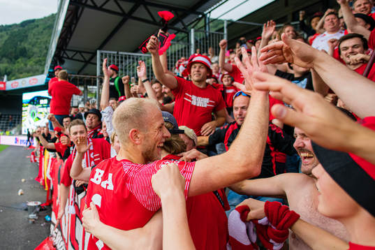 Vegard Leikvoll Moberg of Brann celebrates