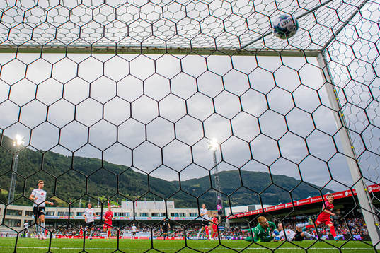 Felix Horn Myhre of Brann scores the 0-3 goal