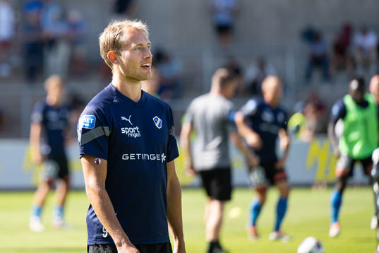 Halmstads Villiam Dahlström före fotbollsmatchen i