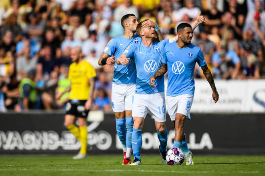 Malmö FFs Veljko Birmancevic, Anders Christiansen och