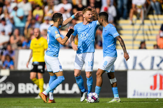 Malmö FFs Veljko Birmancevic, Anders Christiansen och