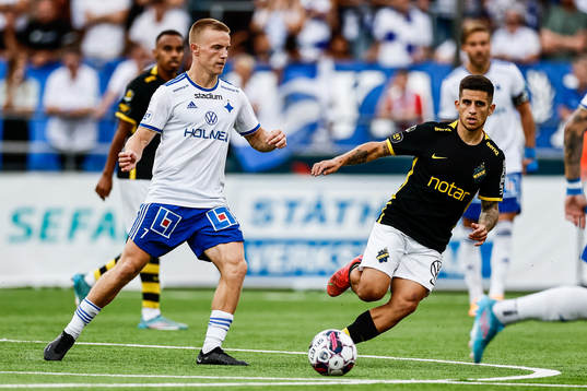 IFK Norrköpings Jacob Ortmark och AIKs Nicolas Stefanelli