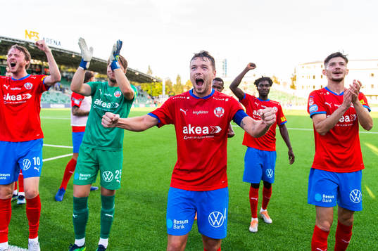 Helsingborgs Viljormur Davidsen jublar