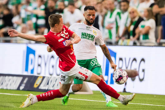 Degerfors Erik Lindell och Hammarbys Mohanad Jeahze