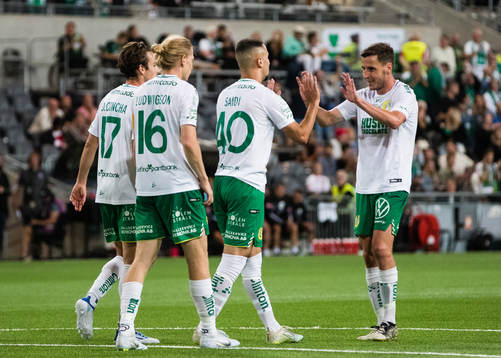 Hammarbys David Concha, Gustav Ludwigson och Jeppe Andersen