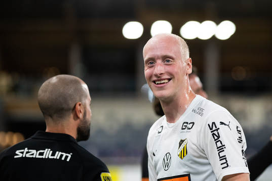Häckens Valgeir Fridriksson jublar