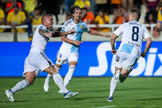 Elias Andersson of Djurgården celebrates