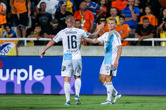 Elias Andersson of Djurgården celebrates with Victor