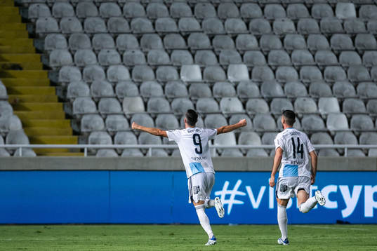 Haris Radetinac and Besard Sabovic celebrate