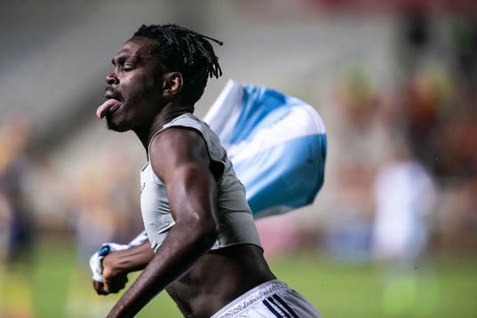 Joel Asoro of Djurgården celebrates