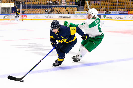 HV71s Andy Miele och Rögles Tony Sund