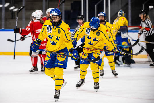 Linnea Johansson of Sweden looks dejected
