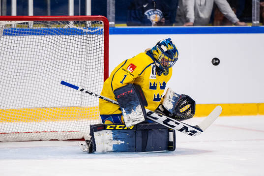 goaltender Ida Boman of Sweden at a penalty shoot out