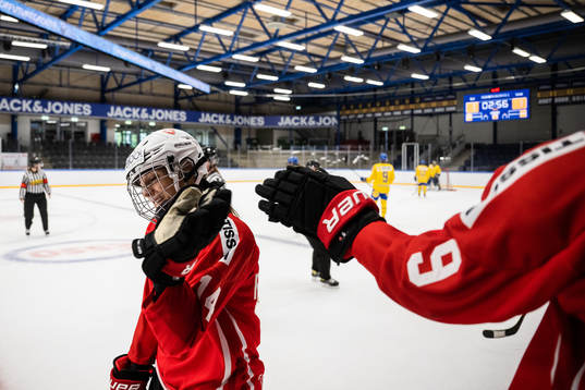 Evelina Raselli of Switzerland celebrates