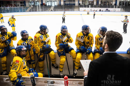 Players of Sweden at a power break