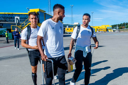 Jonas Knudsen, Isaac Kiese Thelin and Martin Olsson of