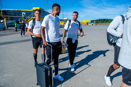 Jonas Knudsen, Isaac Kiese Thelin and Martin Olsson of