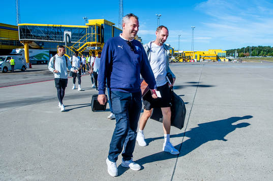 Pierre Nordberg and head coach Andreas Georgson of Malmö FF