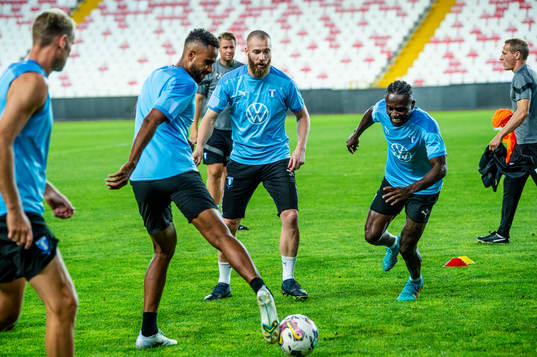 Jo Inge Berget, Isaac Kiese Thelin and Mohamed Buya Turay