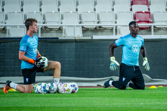 Goalkeeper Viktor Andersson and goalkeeper Ismael Diawara