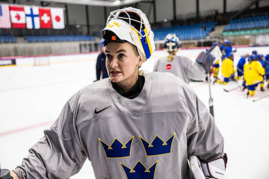 goaltender Emma Söderberg of the Swedish women's national