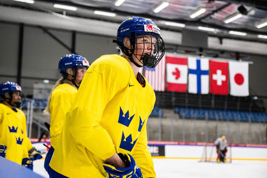Sara Hjalmarsson of the Swedish women's national ice hockey