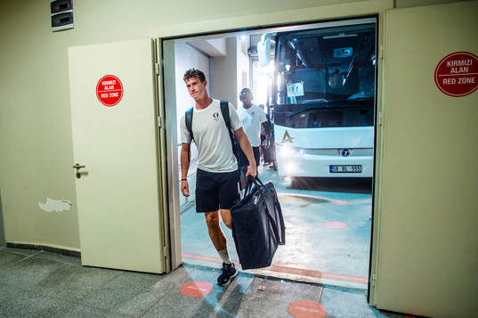 Goalkeeper Viktor Andersson of Malmö FF arriving