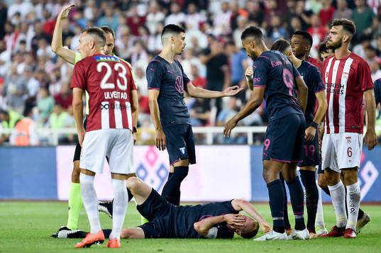 Anders Christiansen of Malmö FF in pain