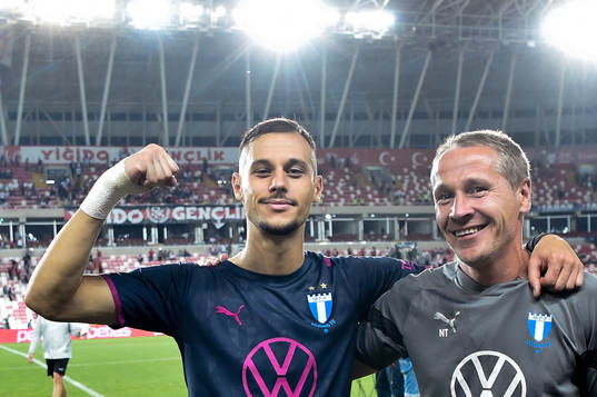 Veljko Birmancevic of Malmö FF celebrates