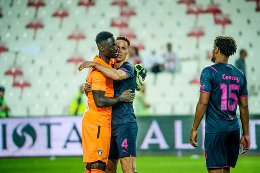 Goalkeeper Ismael Diawara, Niklas Moisander and Joseph