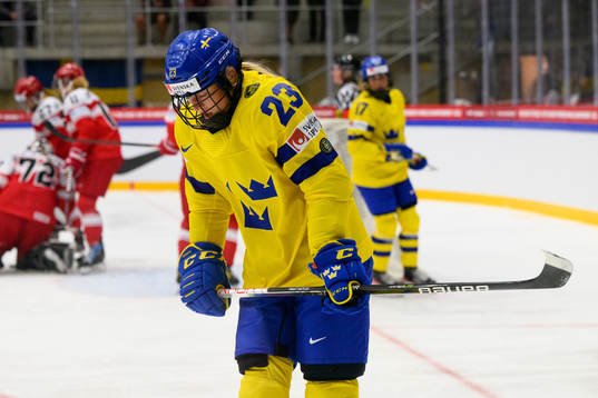 Thea Johansson of Sweden looks dejected