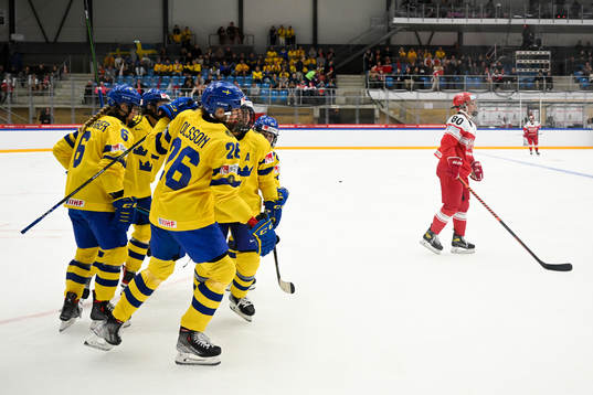 Hanna Olsson of Sweden celebrates