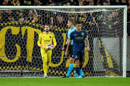 goalkeeper Kristoffer Nordfeldt of AIK looks dejected