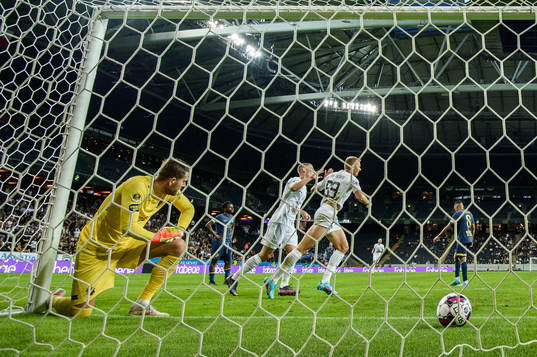 goalkeeper Kristoffer Nordfeldt of AIK looks dejected as