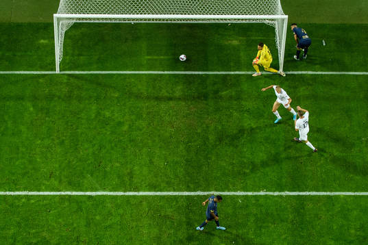 goalkeeper Kristoffer Nordfeldt of AIK looks dejected as
