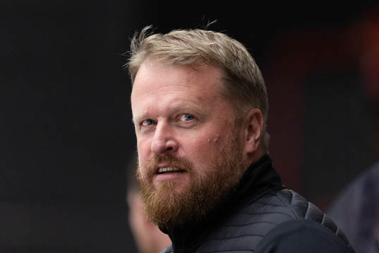 Linköpings tränare Klas Östman innan  träningsmatchen i