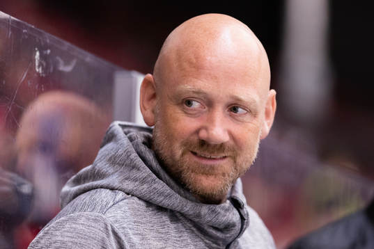 Frölundas målvaktstränare Kristoffer Martin innan