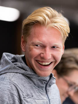Frölundas Andreas Borgman innan träningsmatchen i