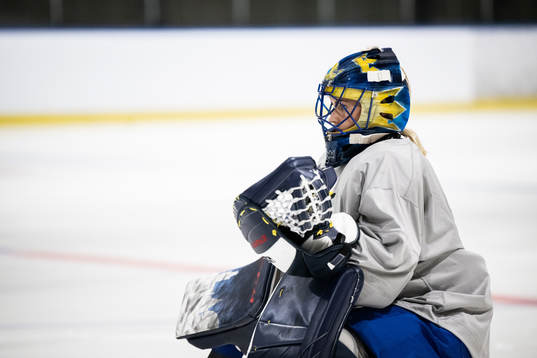 goaltender Ida Boman of Sweden at a practice session